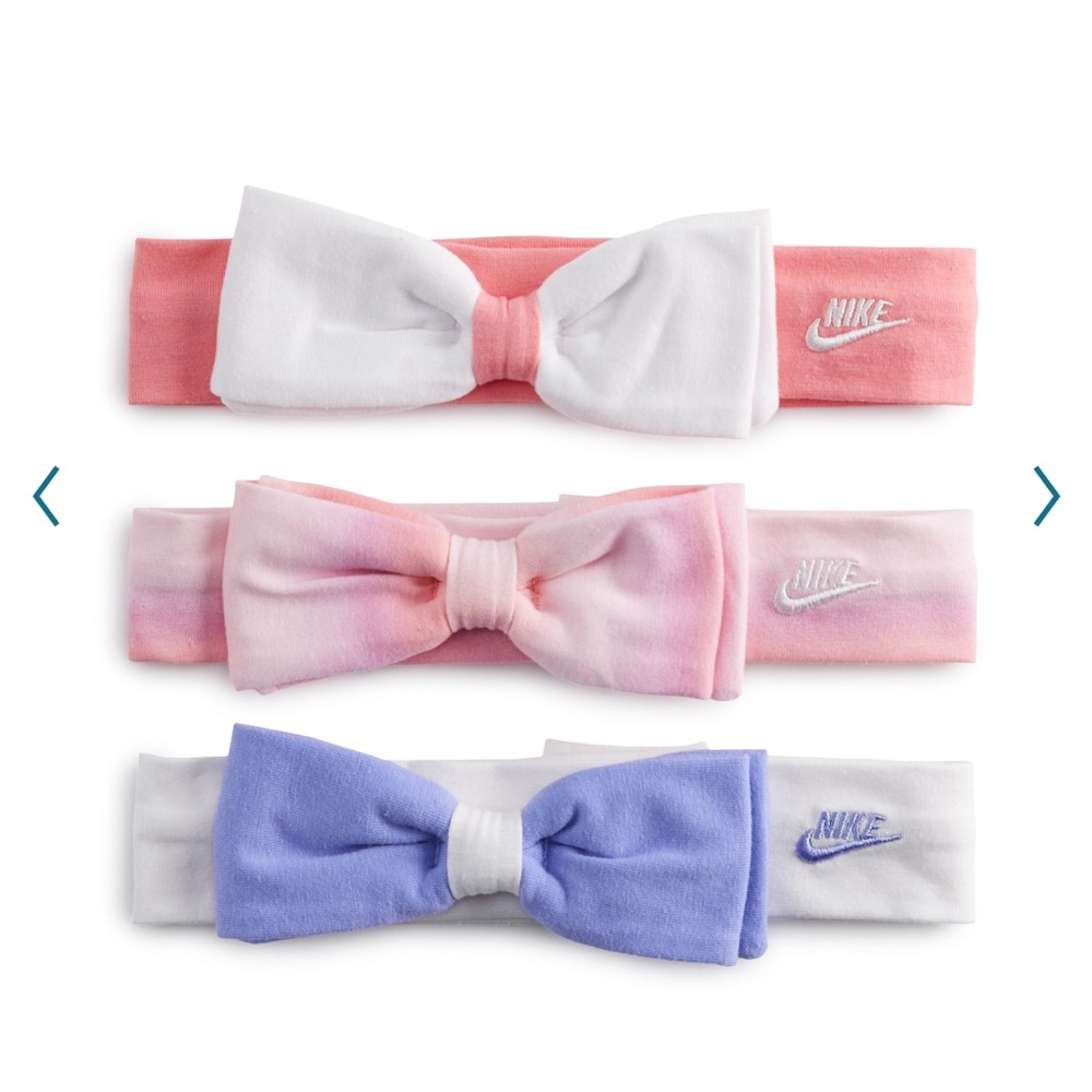 Nike baby girl bow headbands pink purple